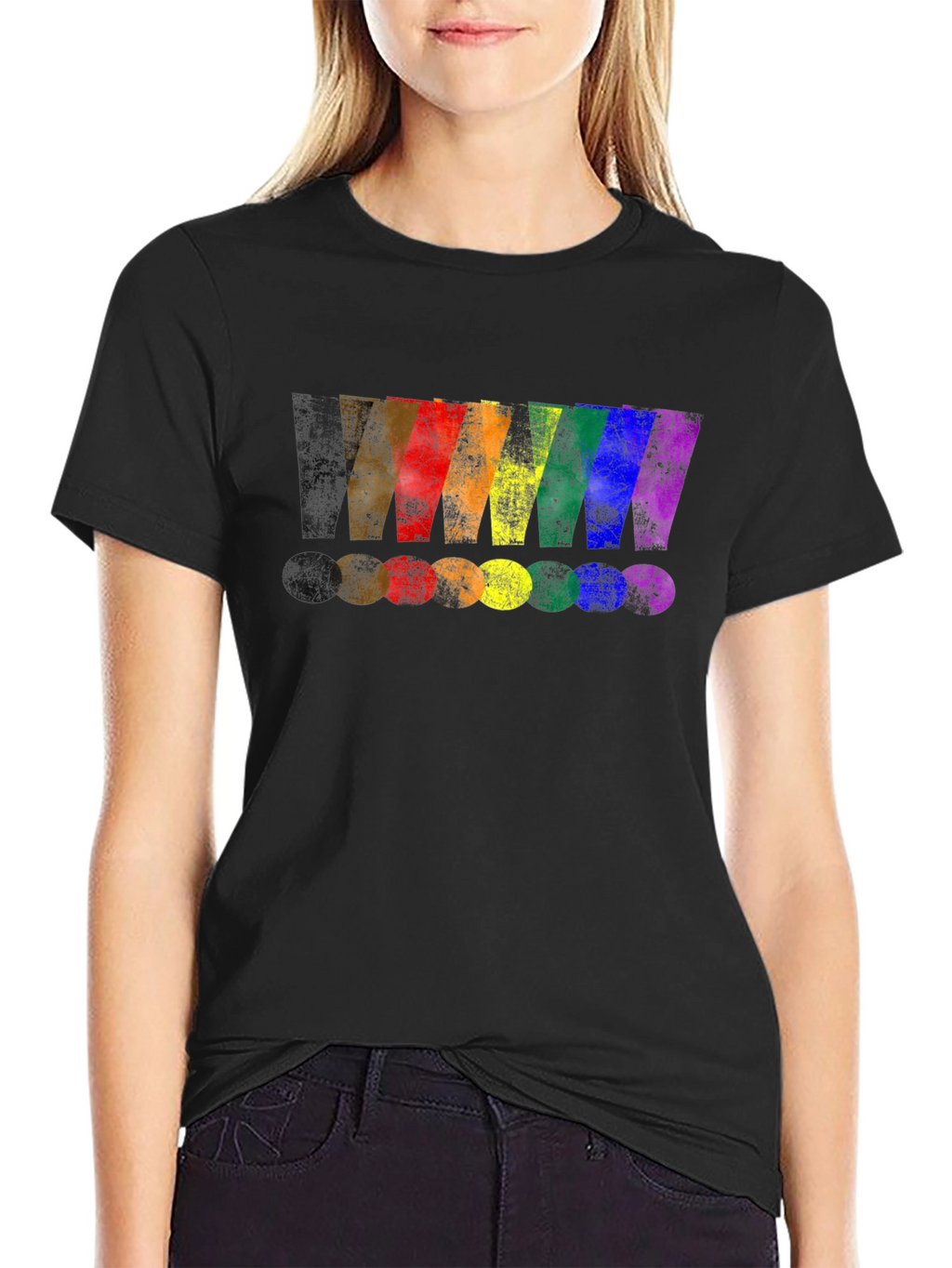 Rainbow Exclamation Mark Graphic T-Shirt