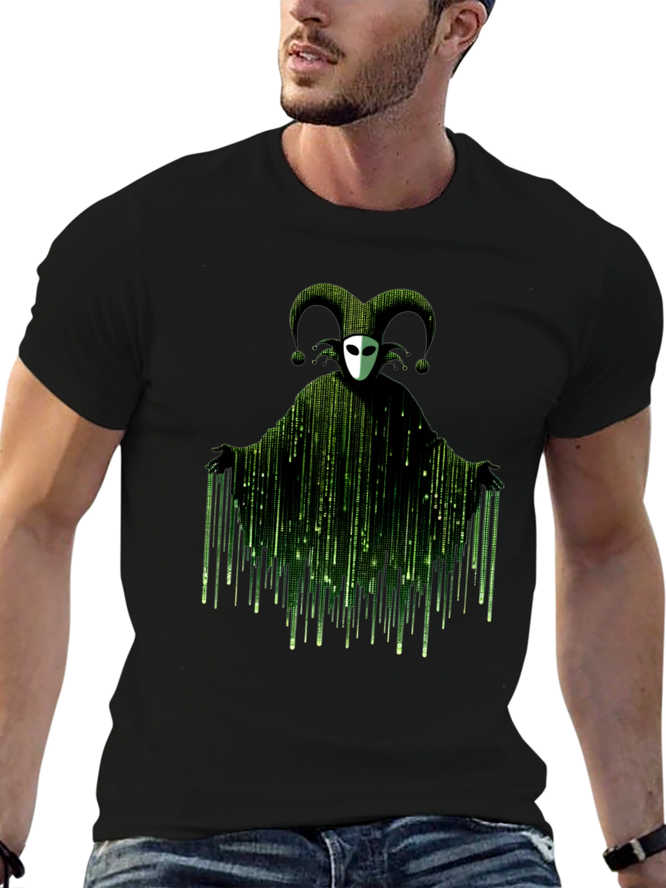 Matrix Jester T-Shirt - Black Graphic Tee