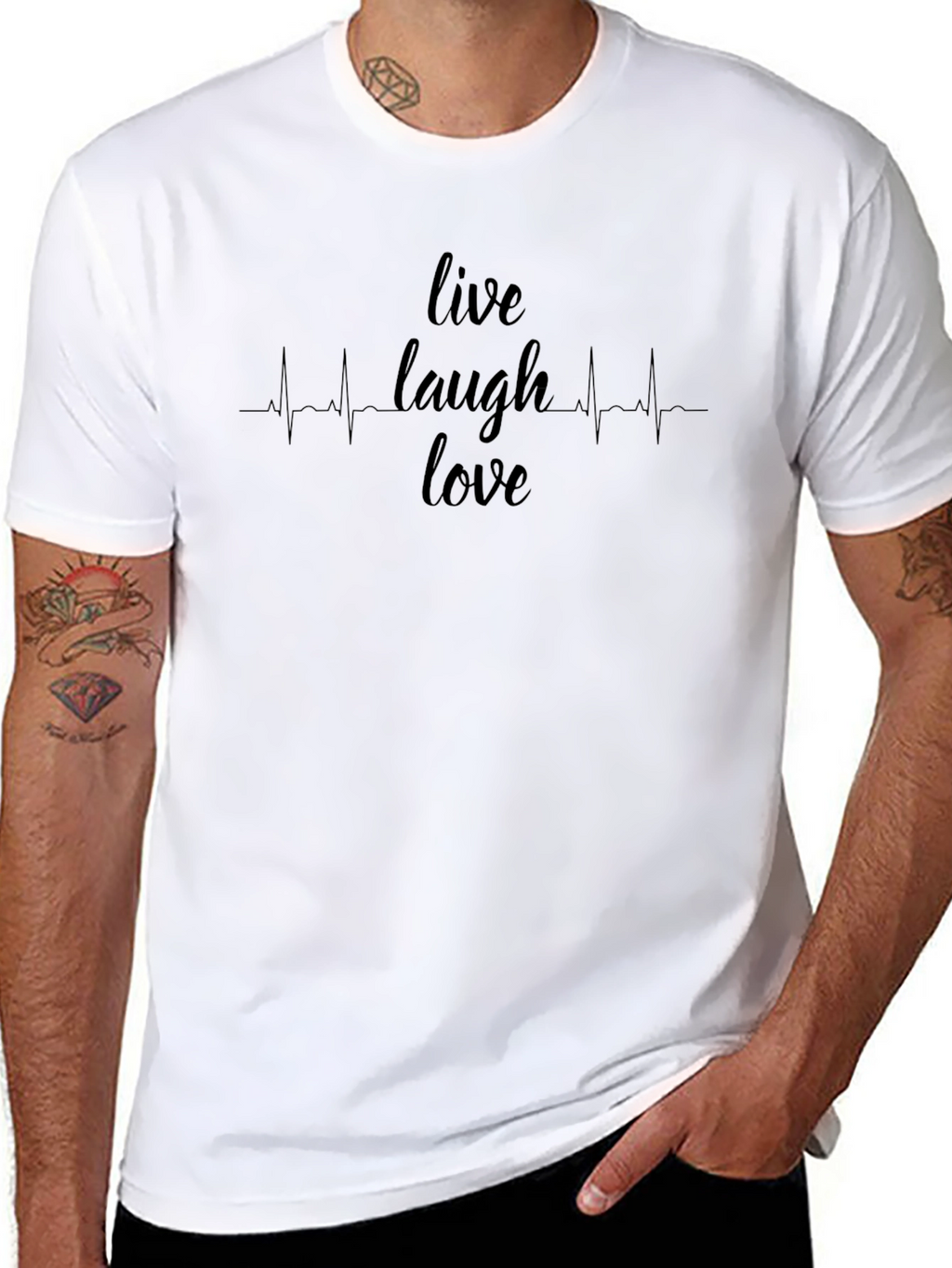 Live Laugh Love Heartbeat Graphic T-Shirt