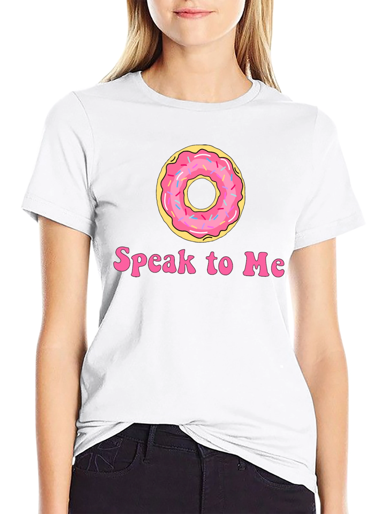 Donut Speak To Me Black T-Shirt