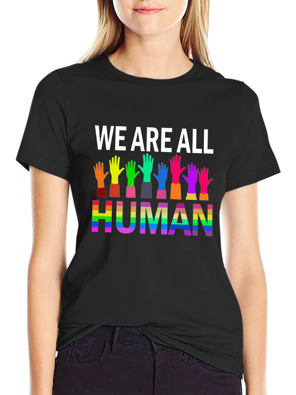We Are All Human Graphic Tee - Pride T-Shirt