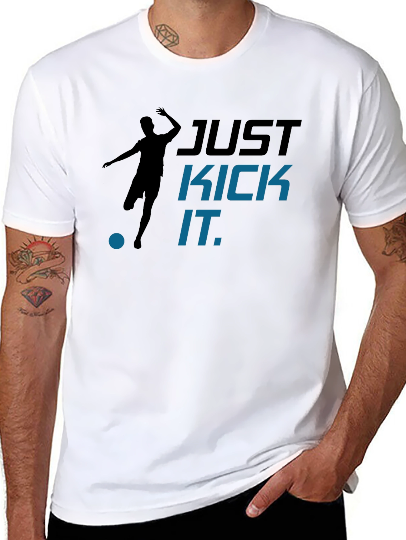 Just Kick It Graphic T-Shirt - Black