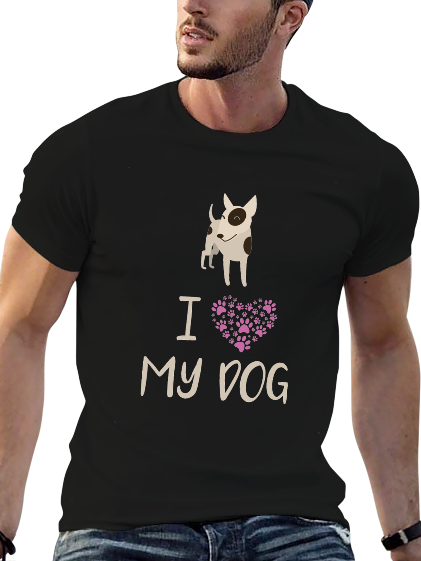 I Love My Dog Black Graphic Tee