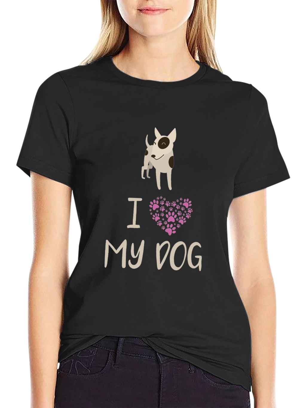 I Love My Dog Black Graphic Tee
