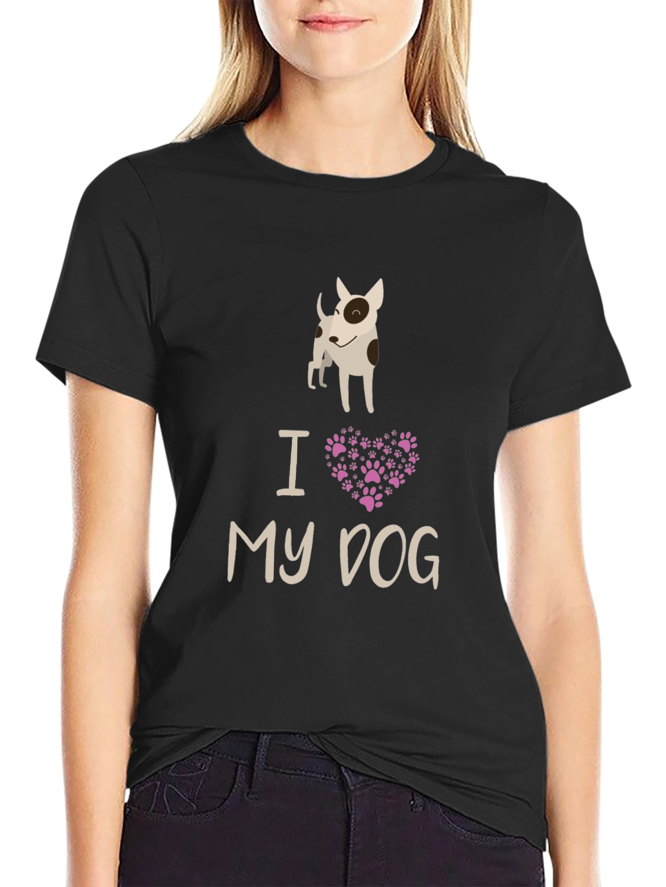 I Love My Dog Black Graphic Tee
