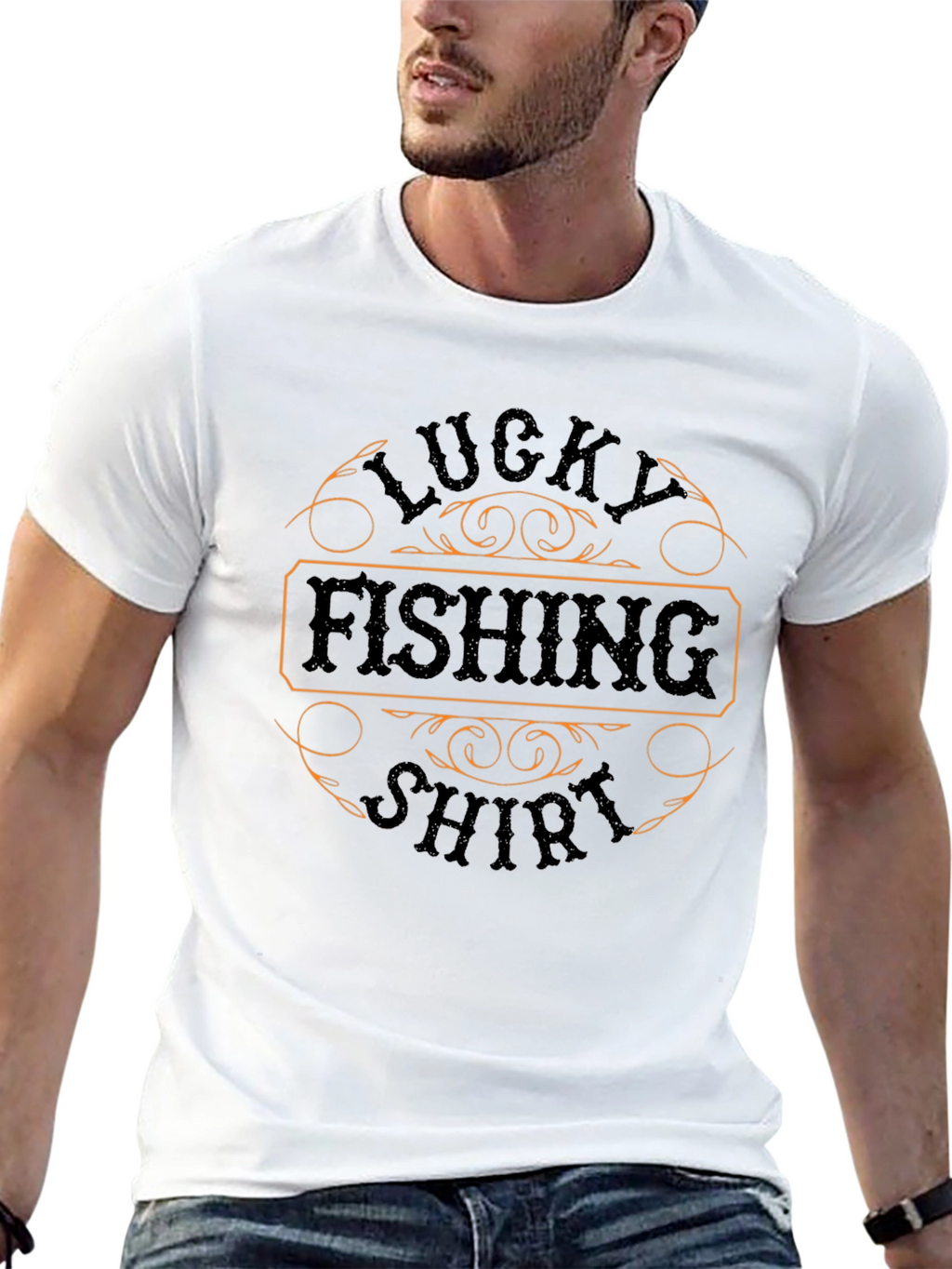 Lucky Fishing Shirt - Mens Black Tee