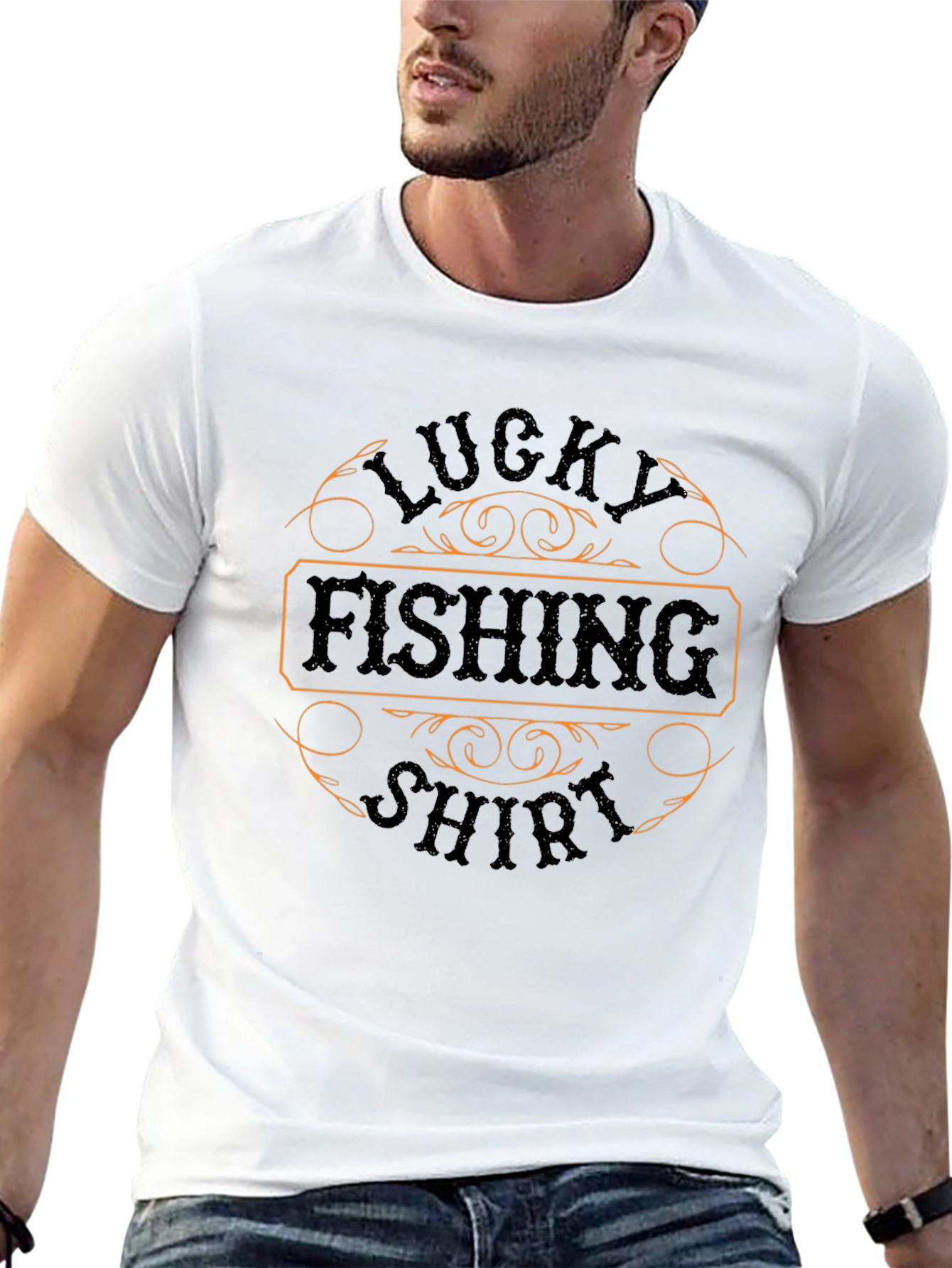 Lucky Fishing Shirt - Mens Black Tee