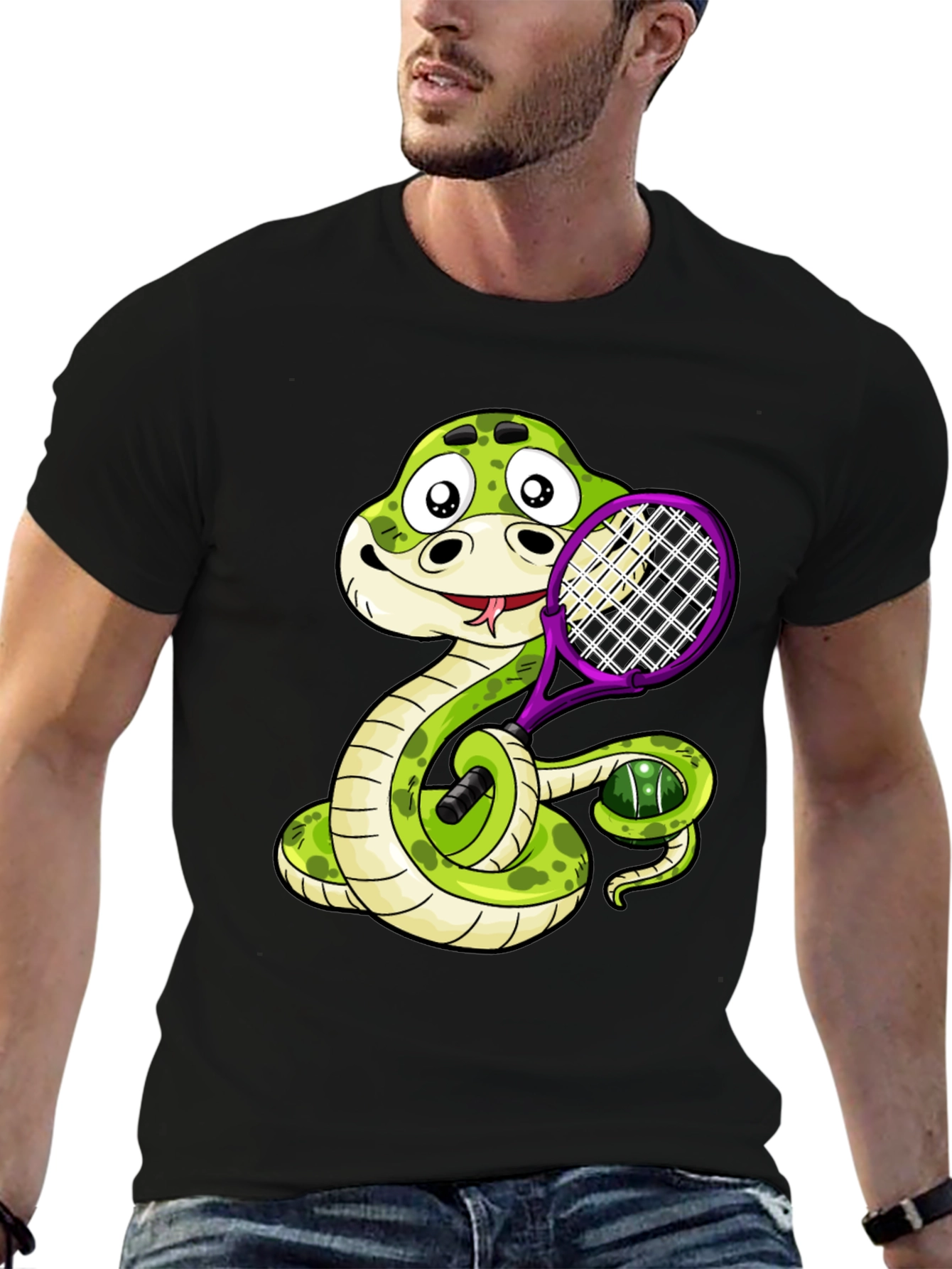 Snake Tennis Player T-Shirt