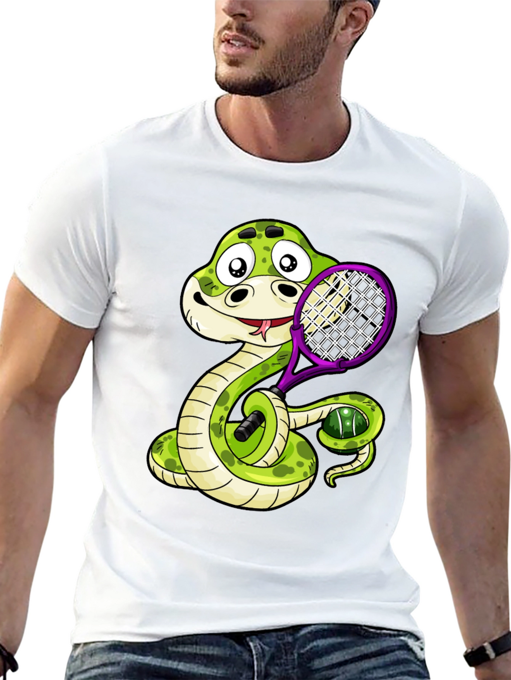 Snake Tennis Player T-Shirt