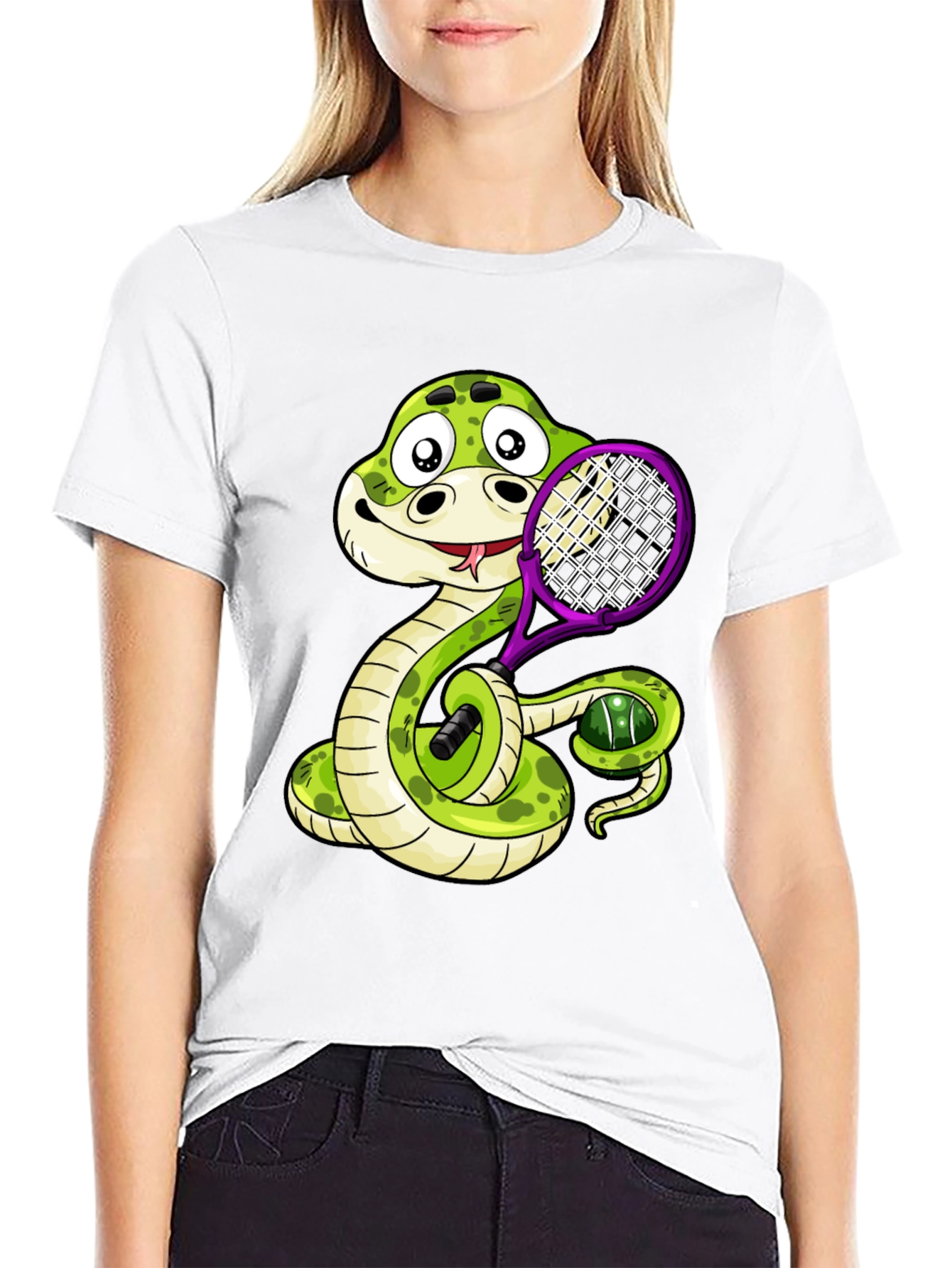 Snake Tennis Player T-Shirt
