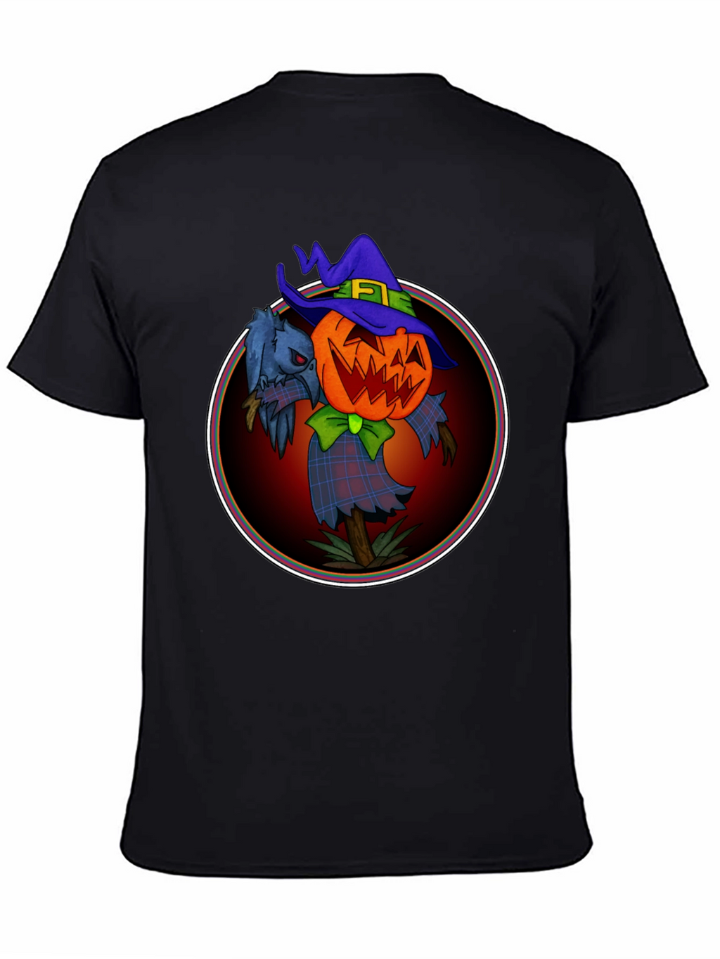 Spooky Jack-O-Lantern Scarecrow Graphic Tee
