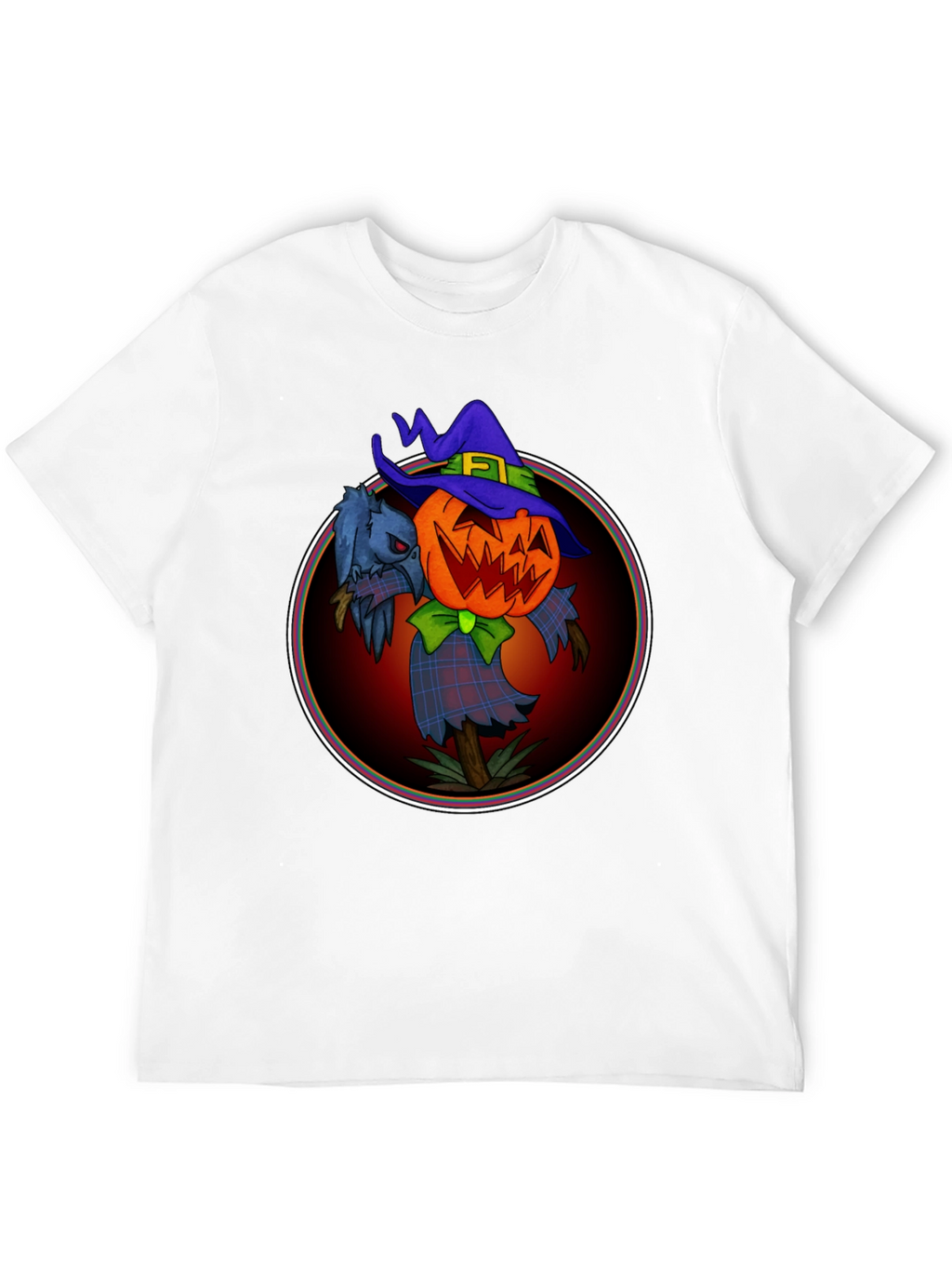 Spooky Jack-O-Lantern Scarecrow Graphic Tee