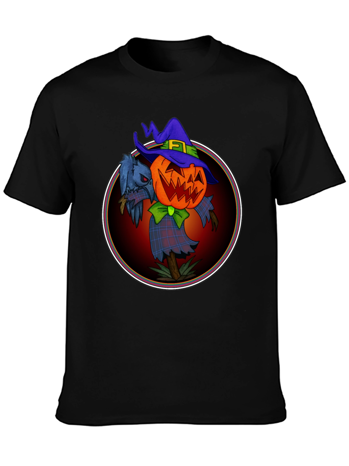 Spooky Jack-O-Lantern Scarecrow Graphic Tee