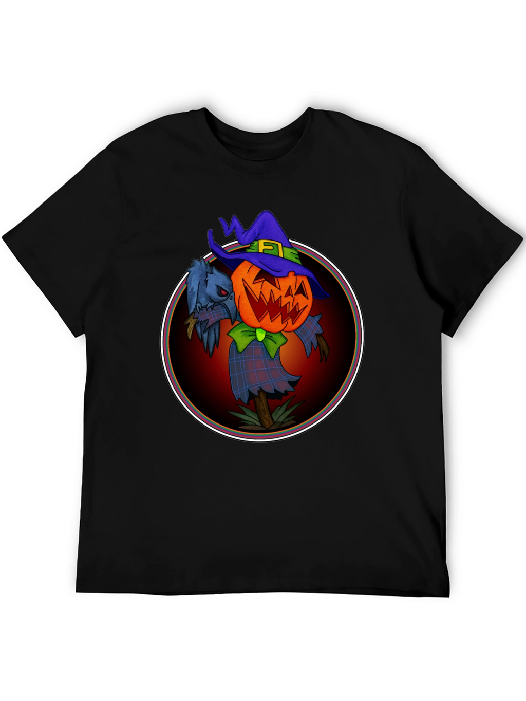 Spooky Jack-O-Lantern Scarecrow Graphic Tee