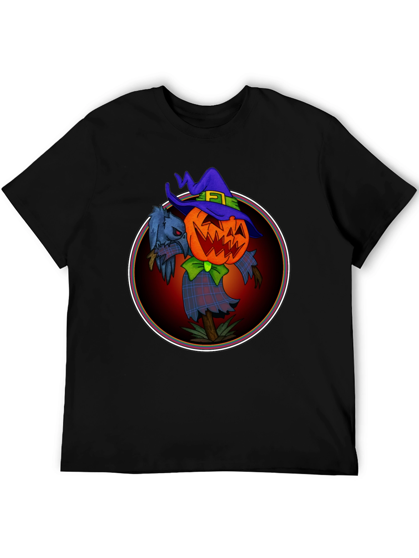 Spooky Jack-O-Lantern Scarecrow Graphic Tee