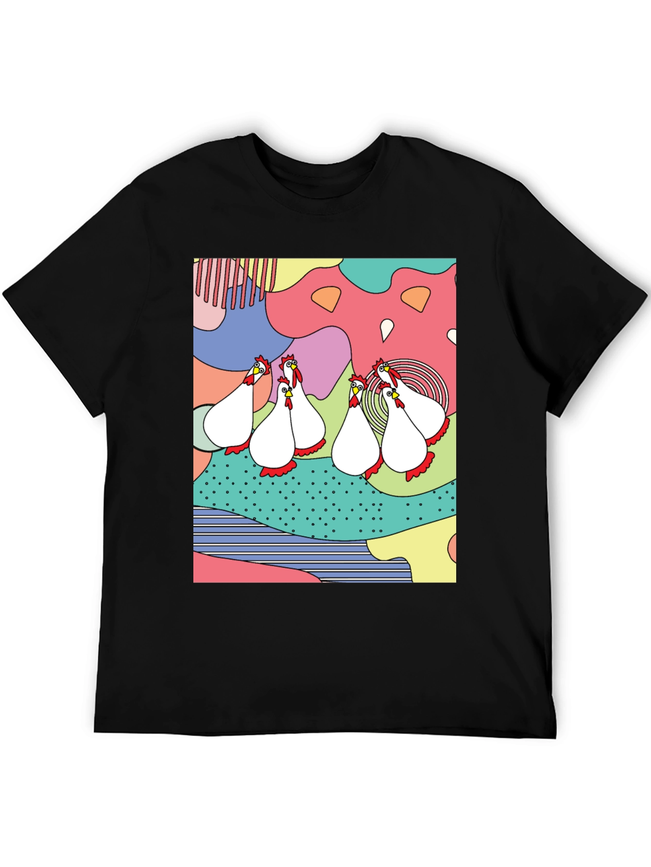Funky Chicken T-Shirt - Abstract Colorful Design