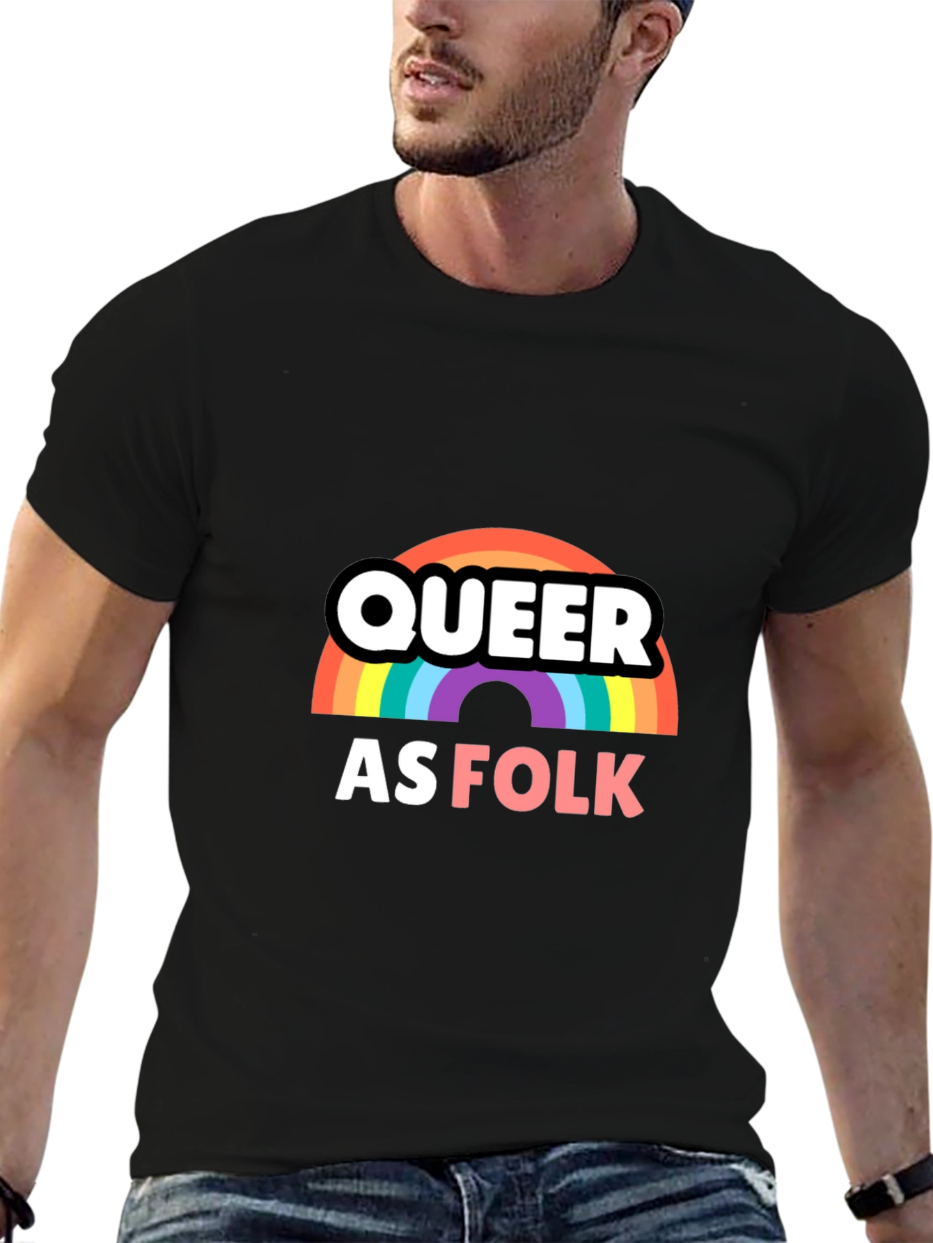 Queer as Folk T-Shirt Rainbow LGBTQ Pride