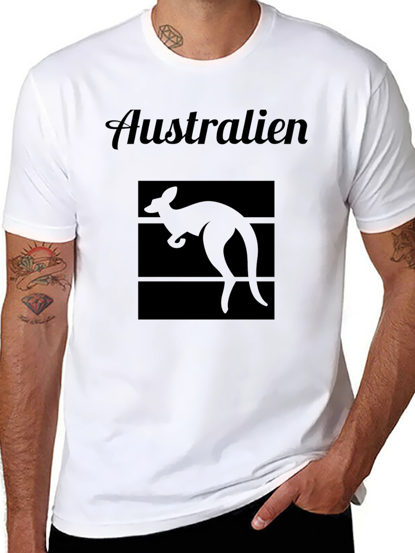 Australia Kangaroo Graphic Tee - Black