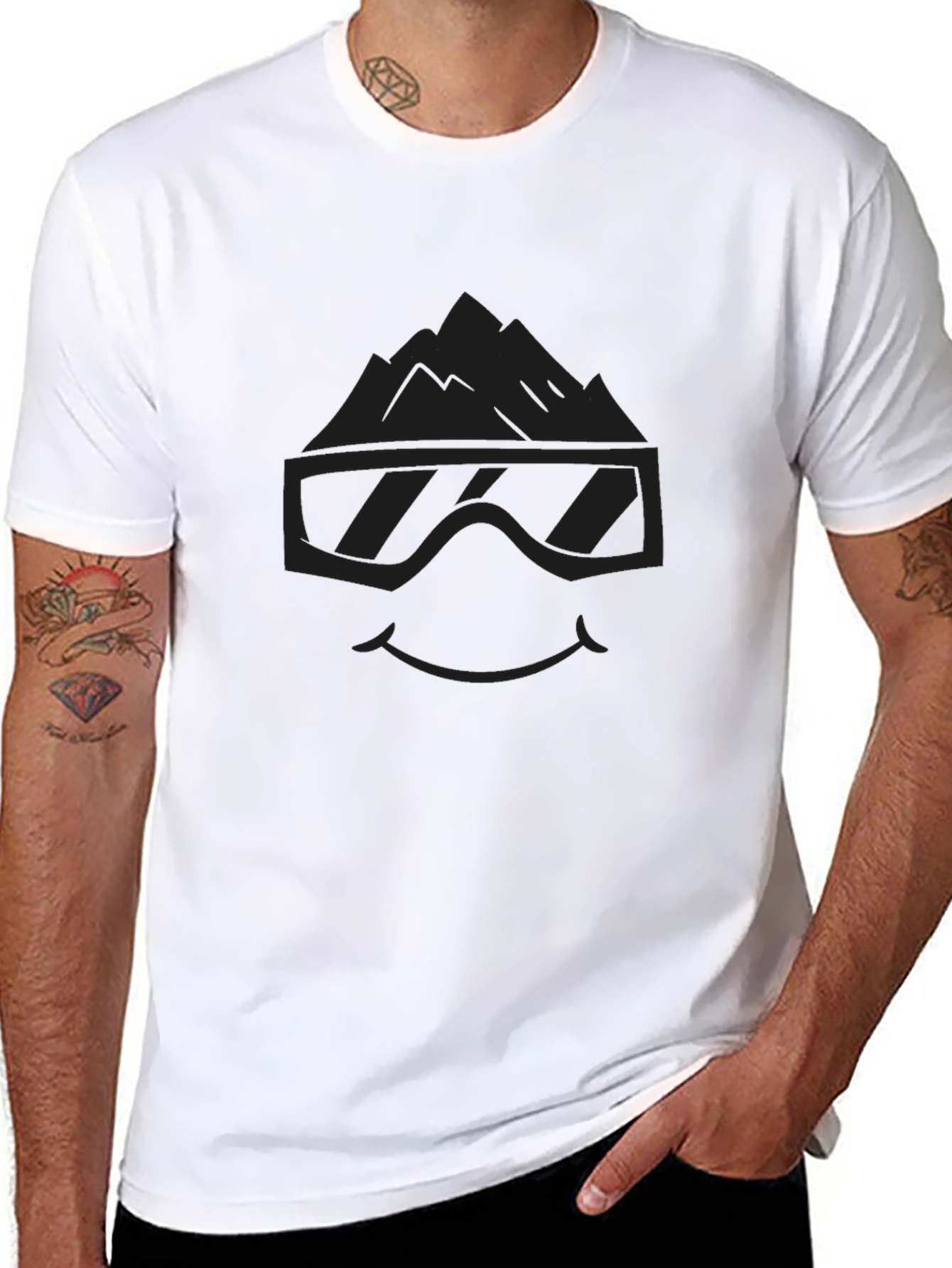Mountain Goggles Graphic Tee - Cool Black T-Shirt