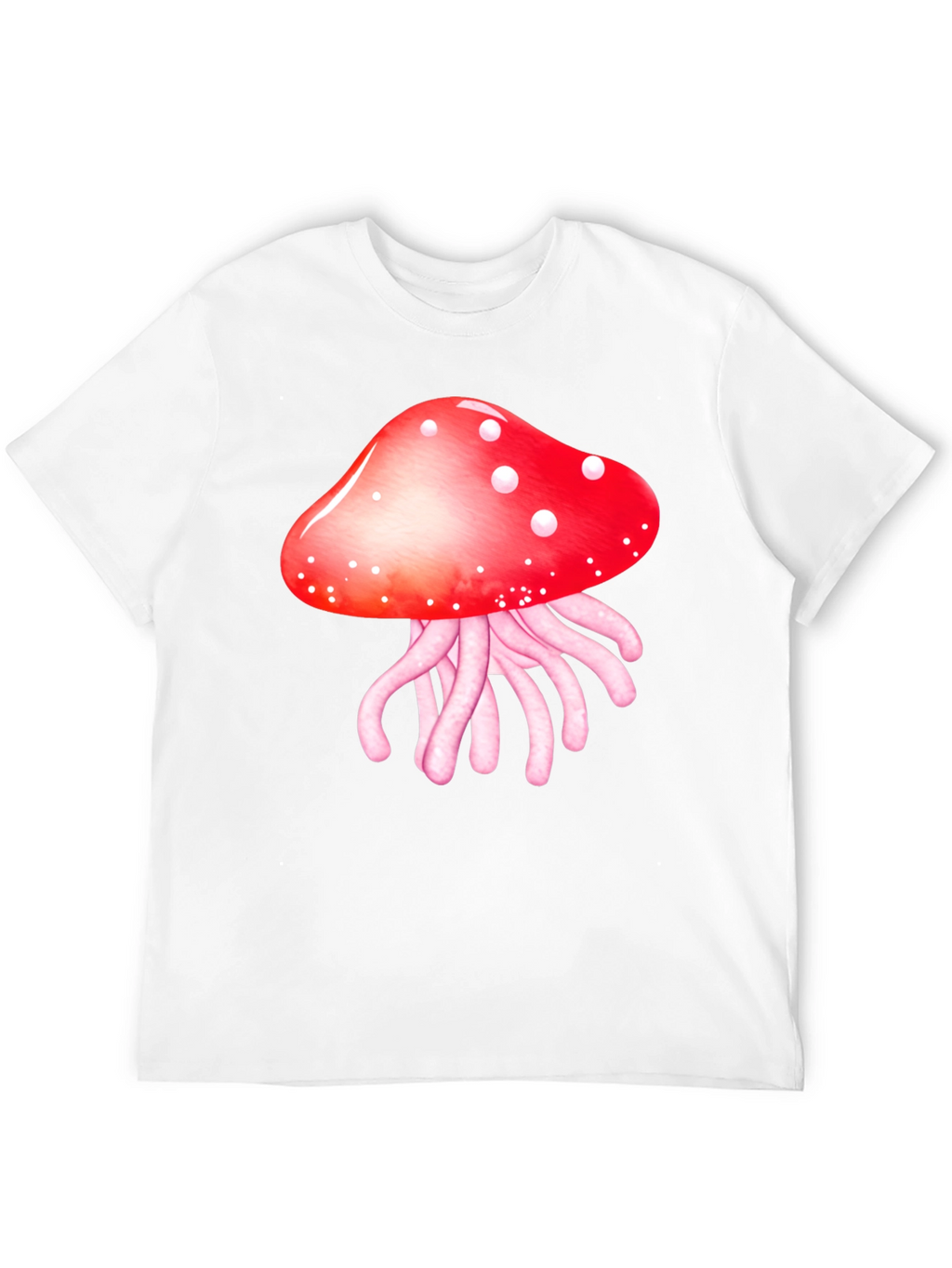 Mushroom Jellyfish Graphic T-Shirt - Funky Crew Neck Tee