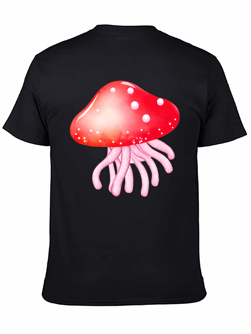 Mushroom Jellyfish Graphic T-Shirt - Funky Crew Neck Tee
