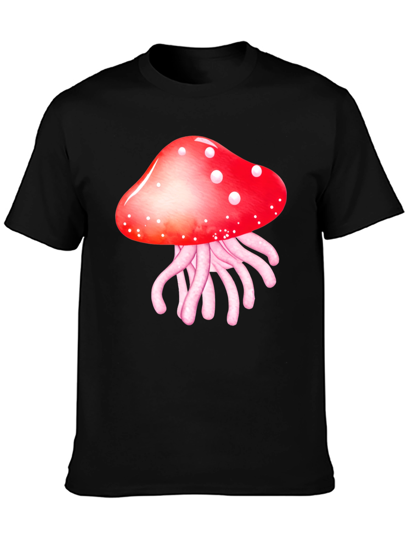 Mushroom Jellyfish Graphic T-Shirt - Funky Crew Neck Tee