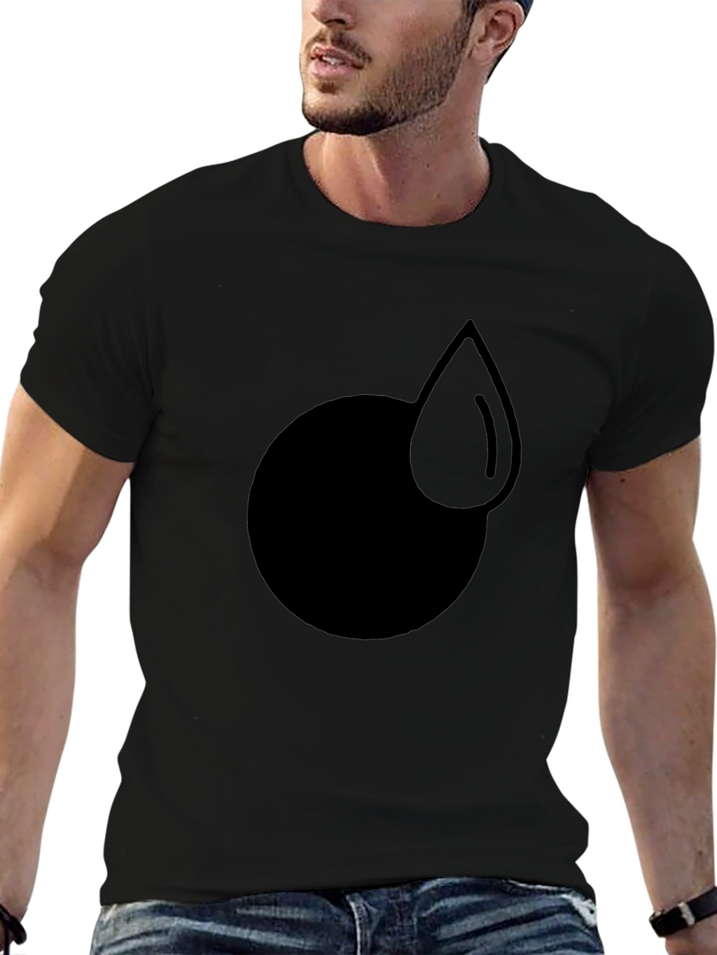 Modern Graphic Tee - Circle and Drop Design