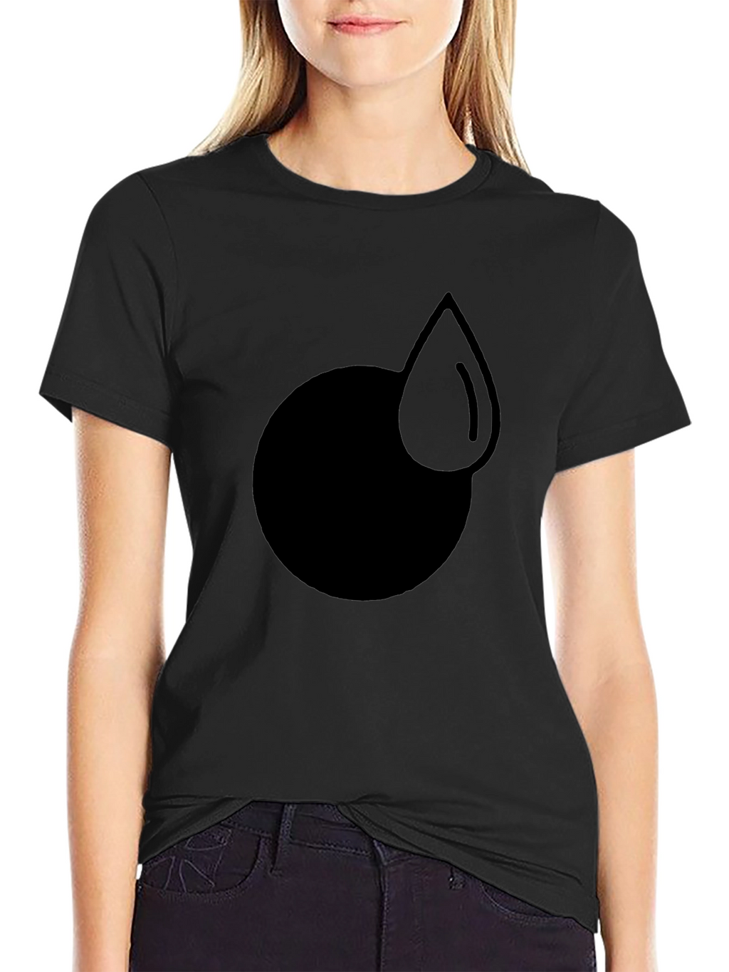 Modern Graphic Tee - Circle and Drop Design