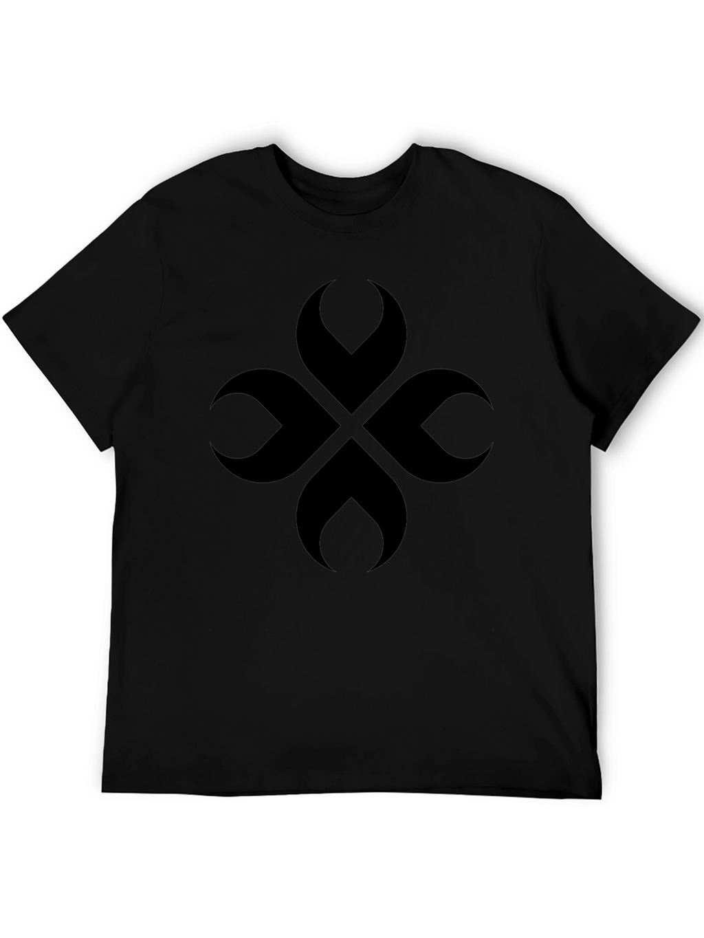 Abstract Clover Tee - Modern Black Graphic T-Shirt