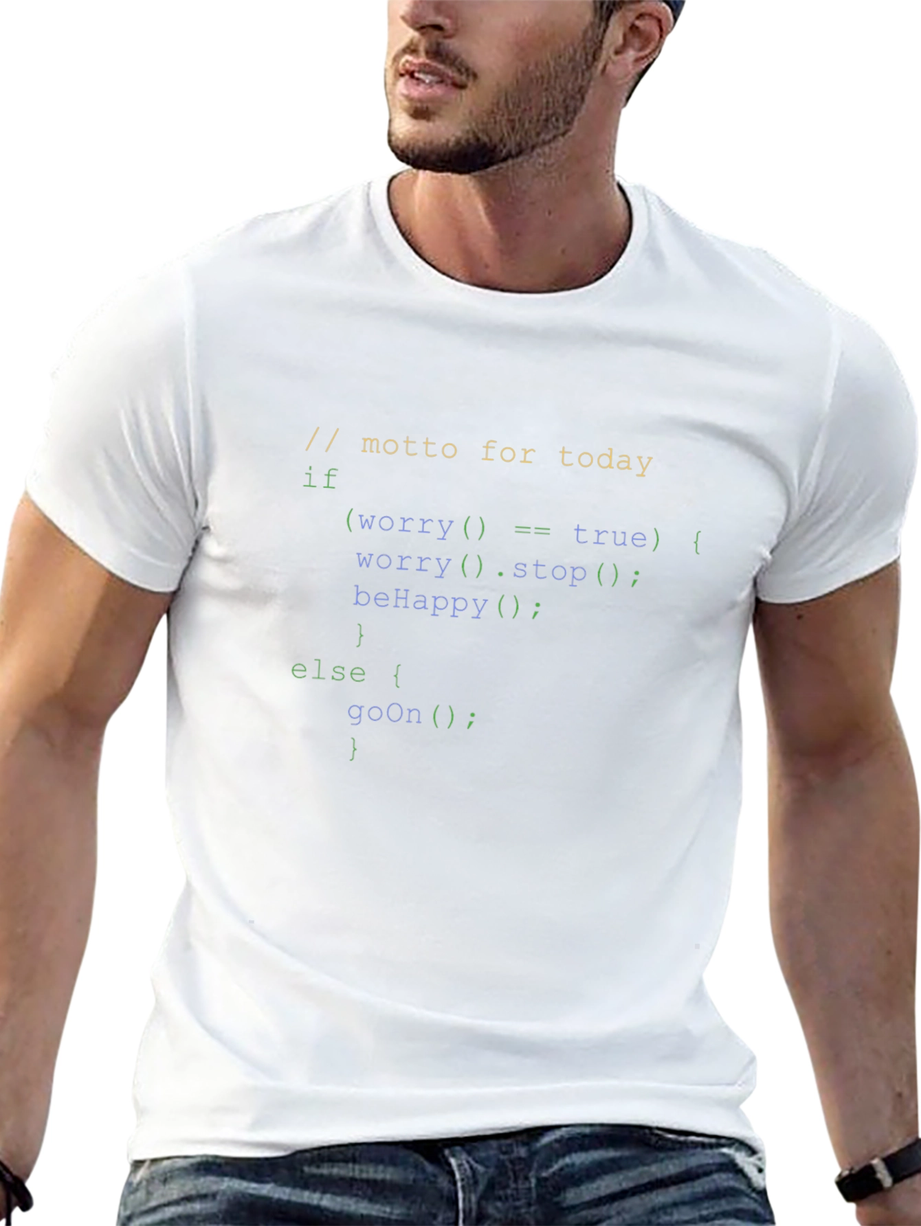Programmers Motto T-Shirt - Stay Positive Coding Tee