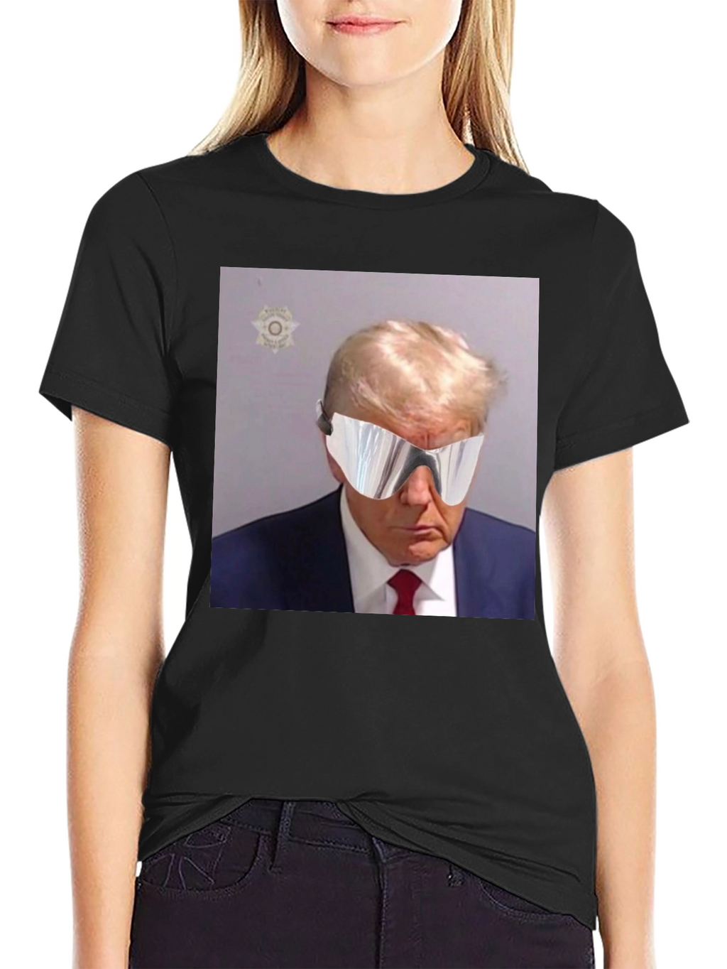 Trump Mugshot Sunglasses Graphic Tee - Mens Black T-Shirt