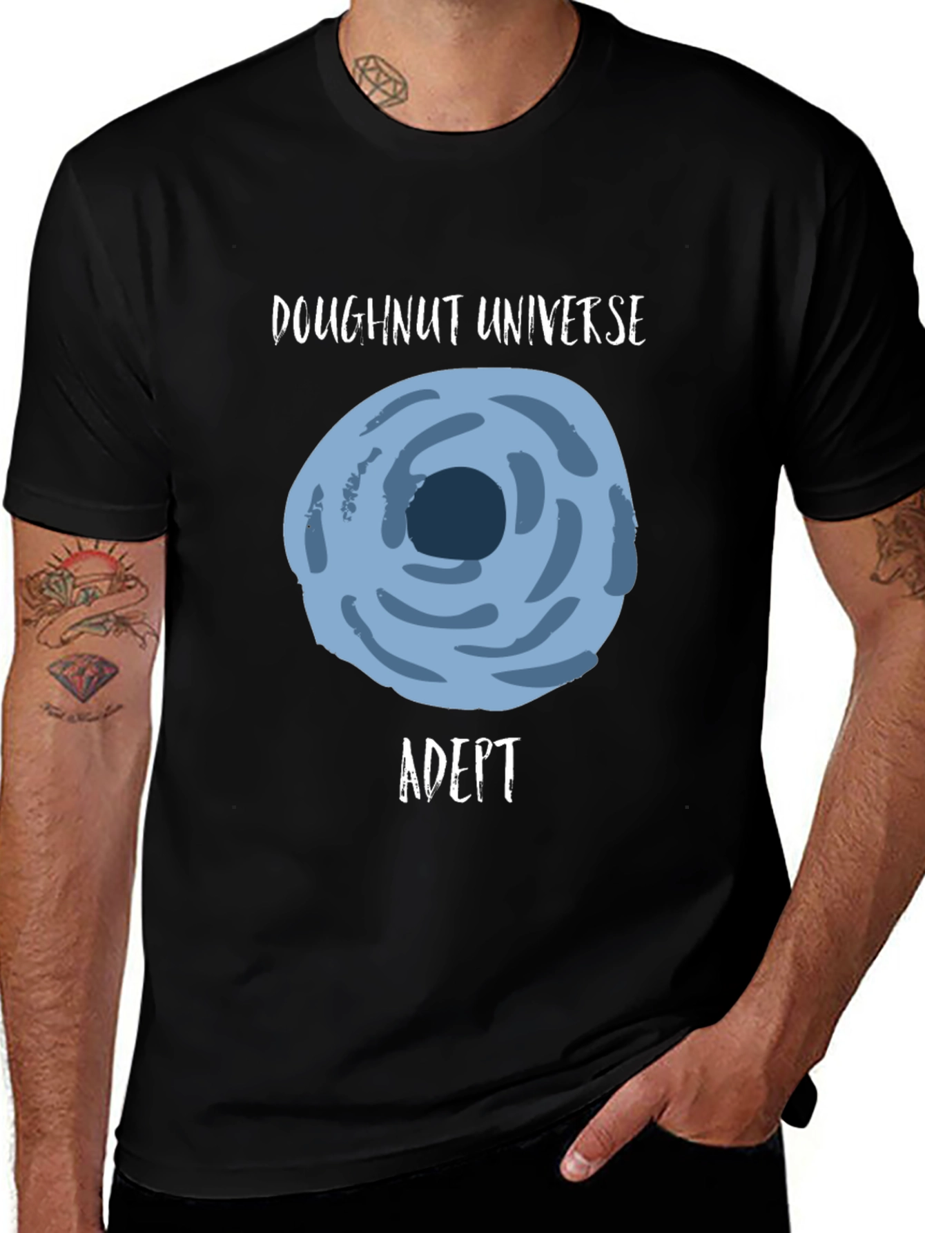 Doughnut Universe Adept Black Graphic Tee
