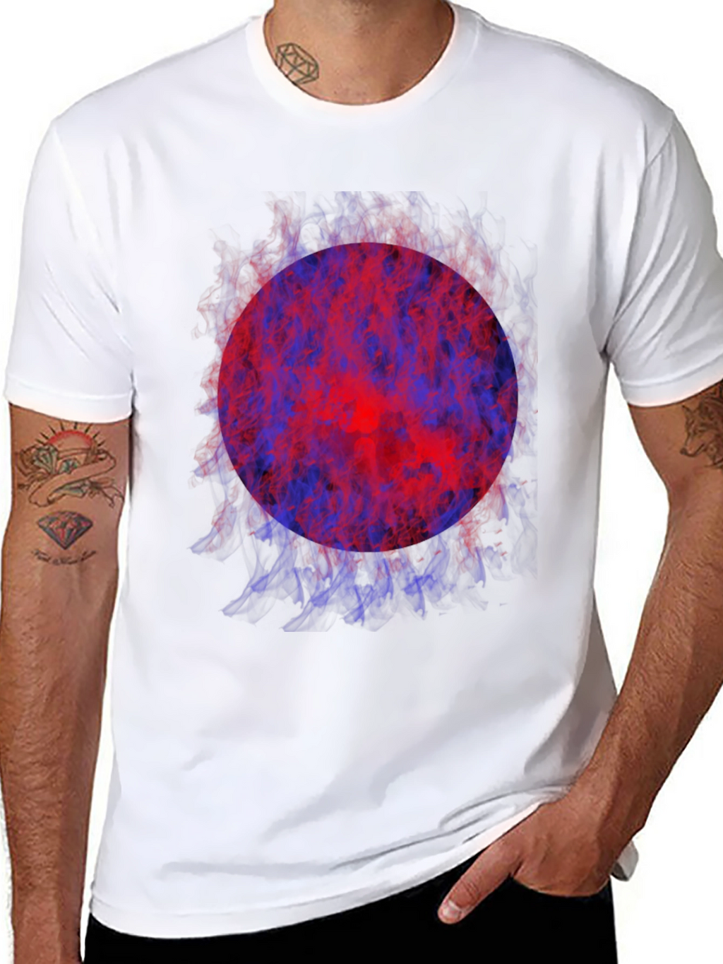 Fiery Orb Graphic Tee - Modern Style