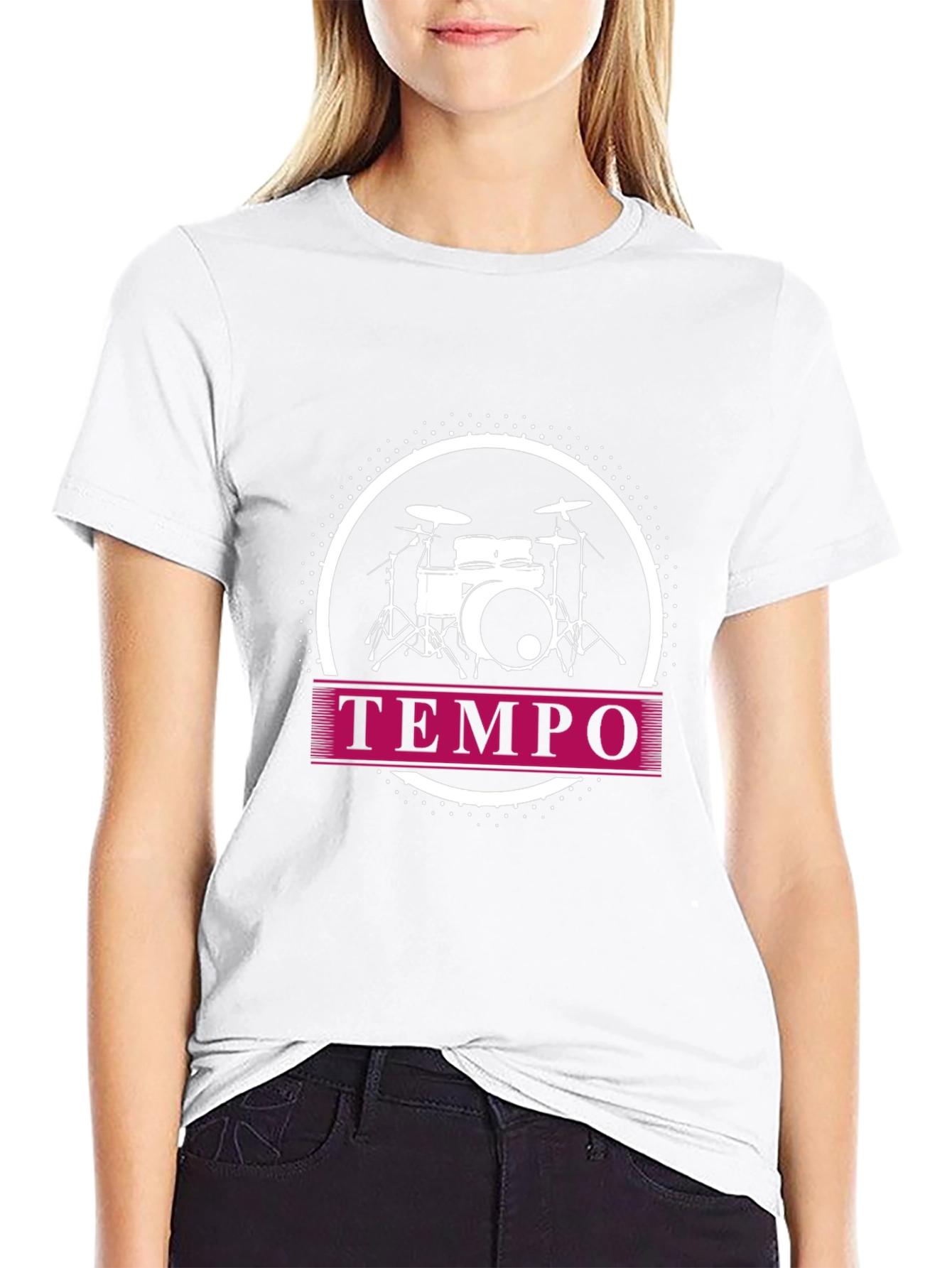 Tempo Drum Kit Graphic Tee - Music Lovers Shirt