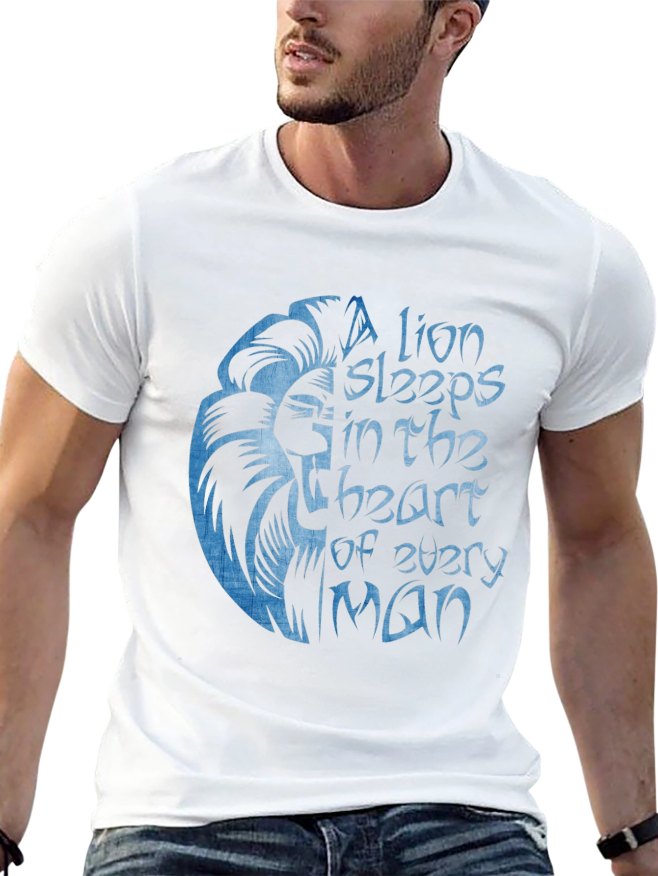 Lion Heart Graphic Black T-Shirt for Men