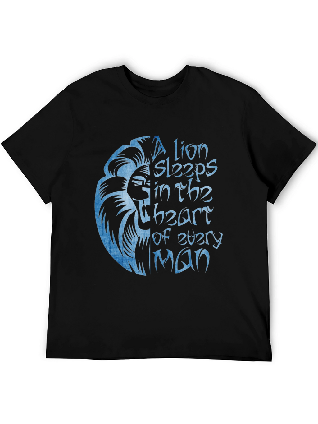 Lion Heart Graphic Black T-Shirt for Men