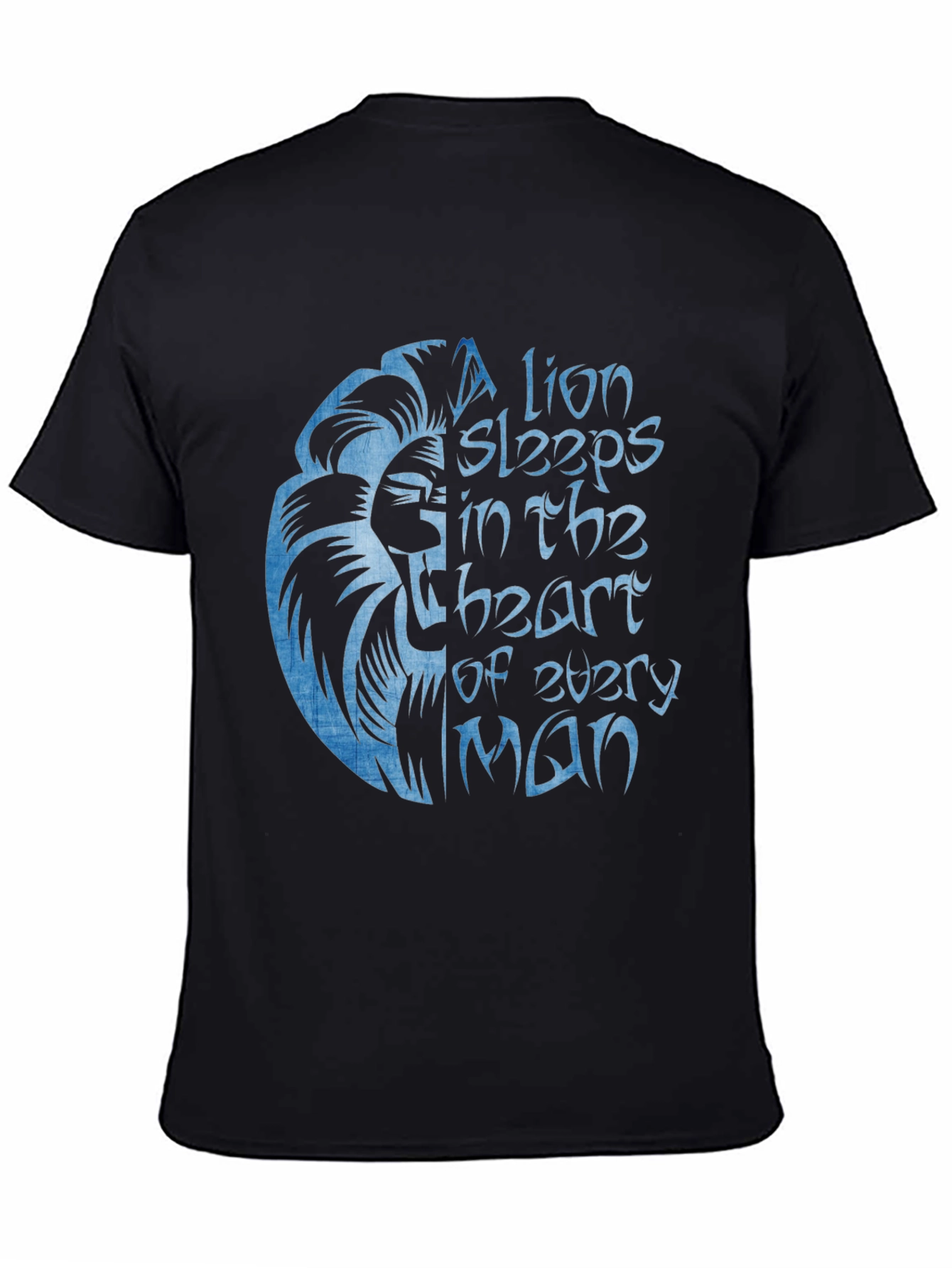Lion Heart Graphic Black T-Shirt for Men
