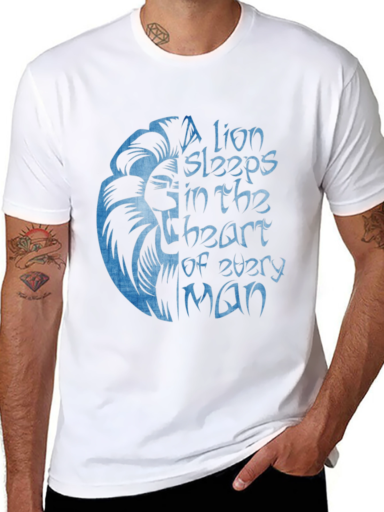 Lion Heart Graphic Black T-Shirt for Men