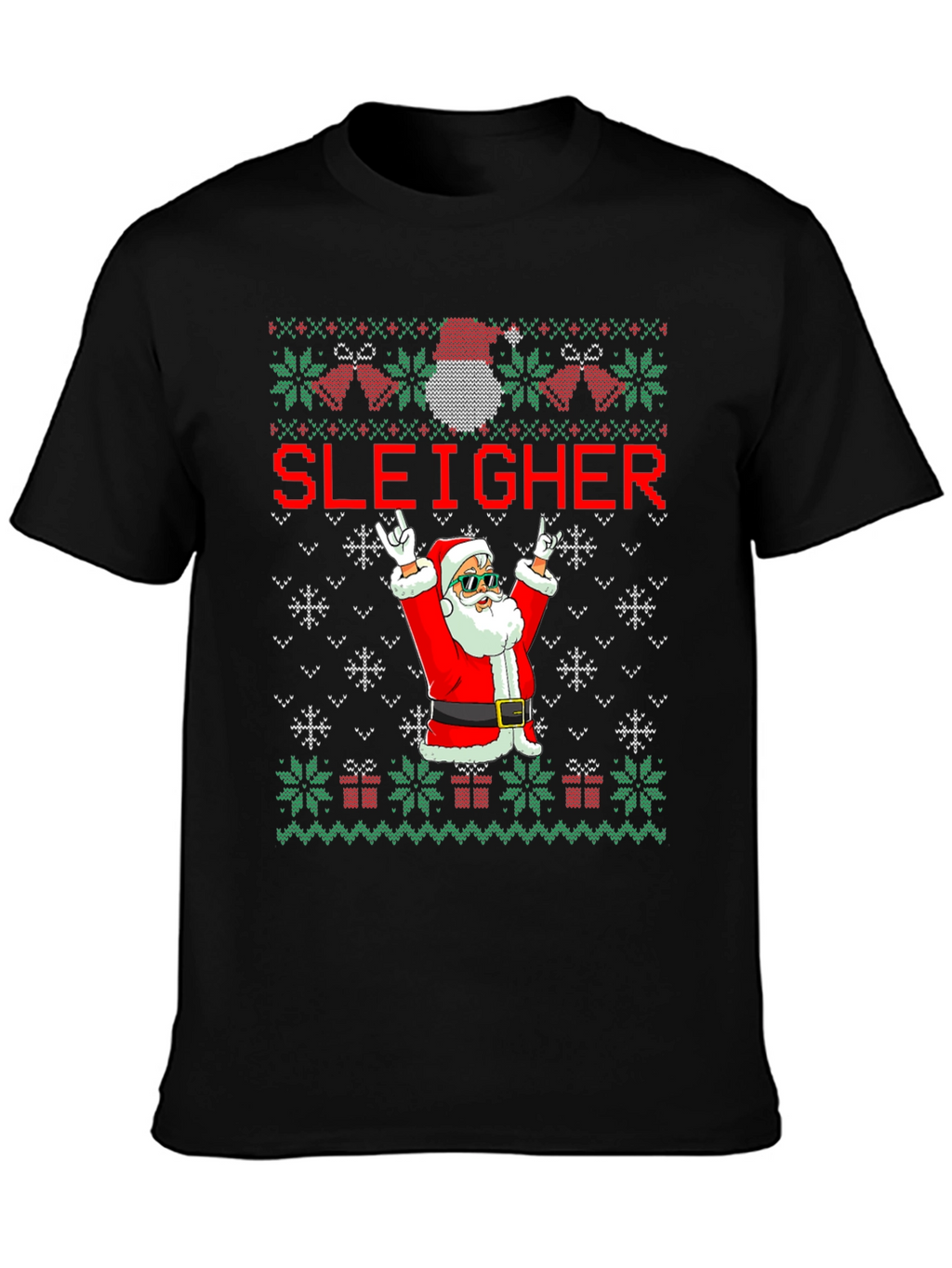 Sleigher Santa Ugly Christmas Sweater T-Shirt