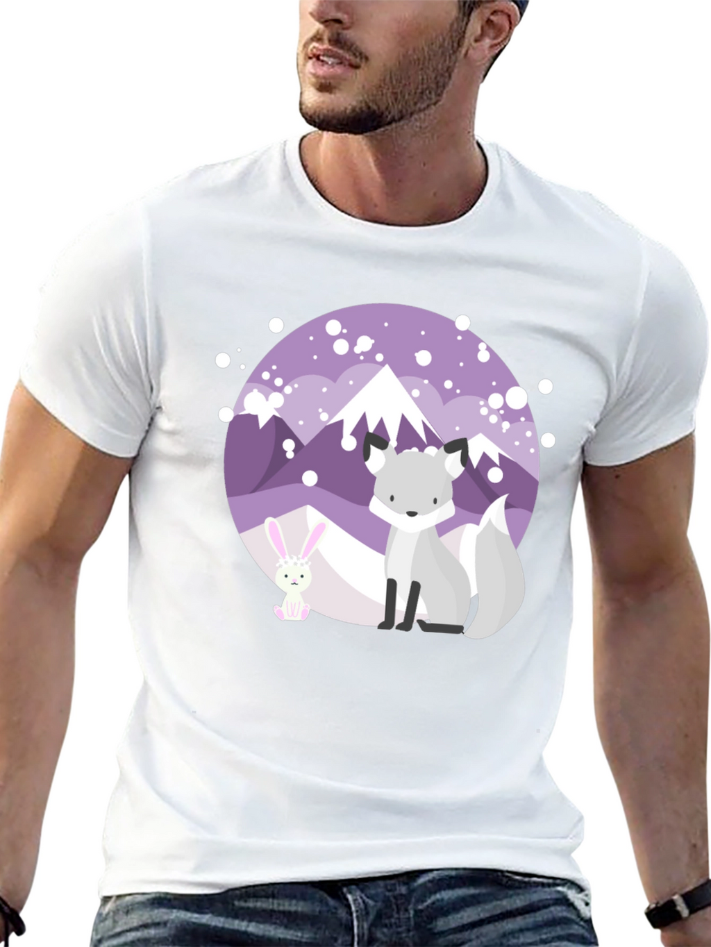 Cute Fox & Bunny Graphic Tee