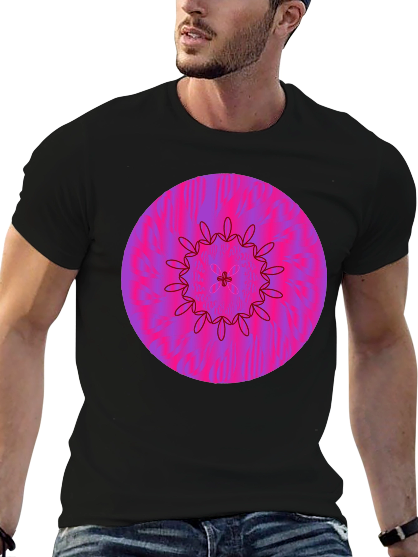 Vibrant Floral Mandala Graphic Tee