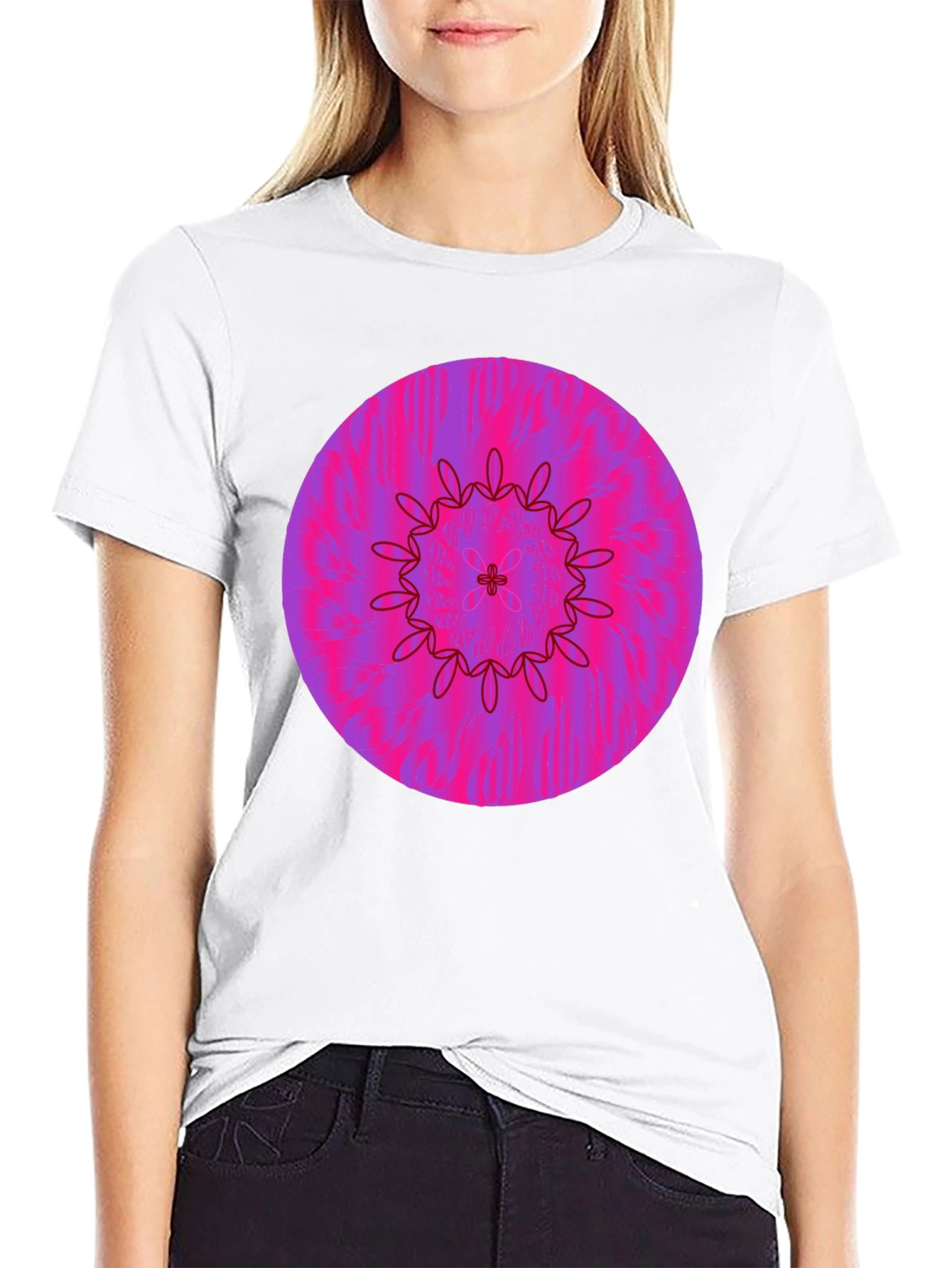 Vibrant Floral Mandala Graphic Tee