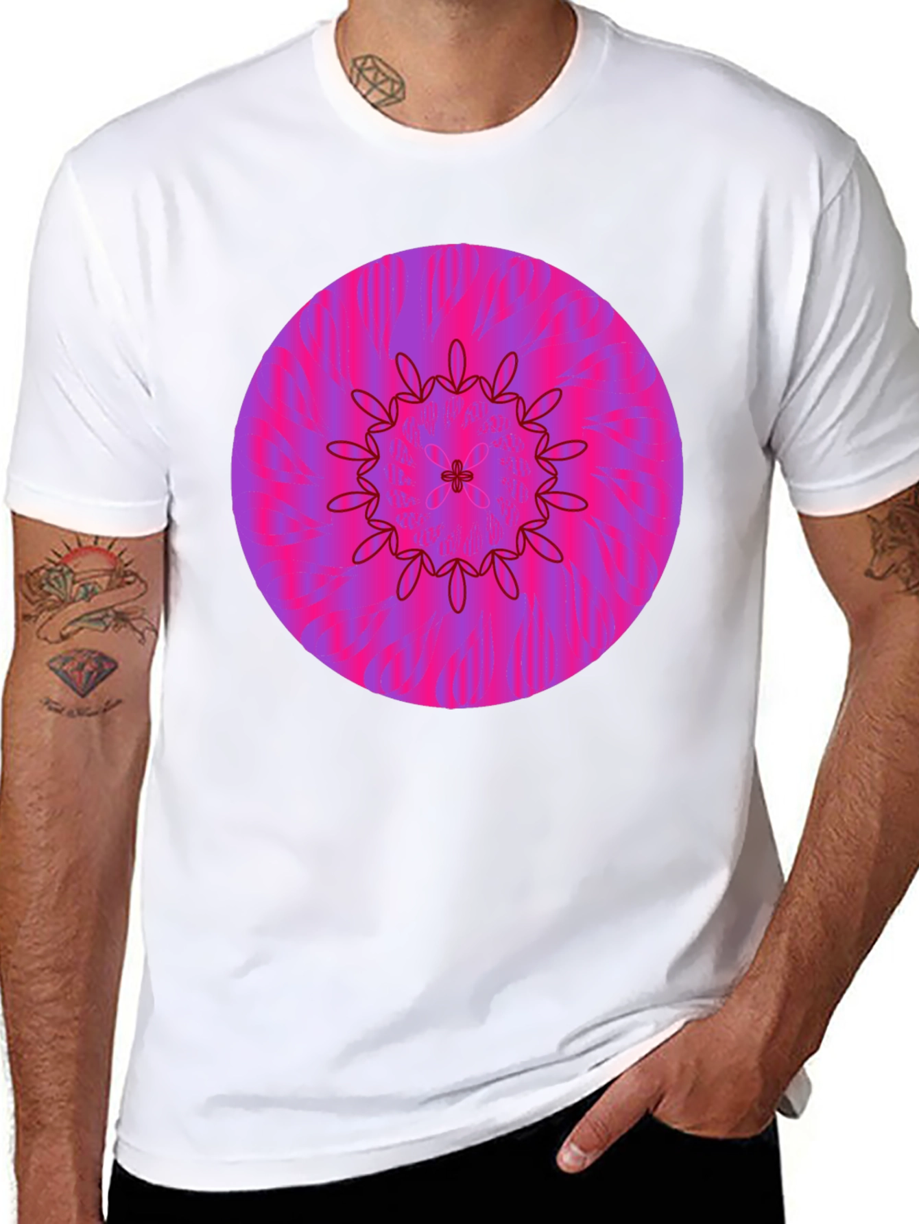 Vibrant Floral Mandala Graphic Tee