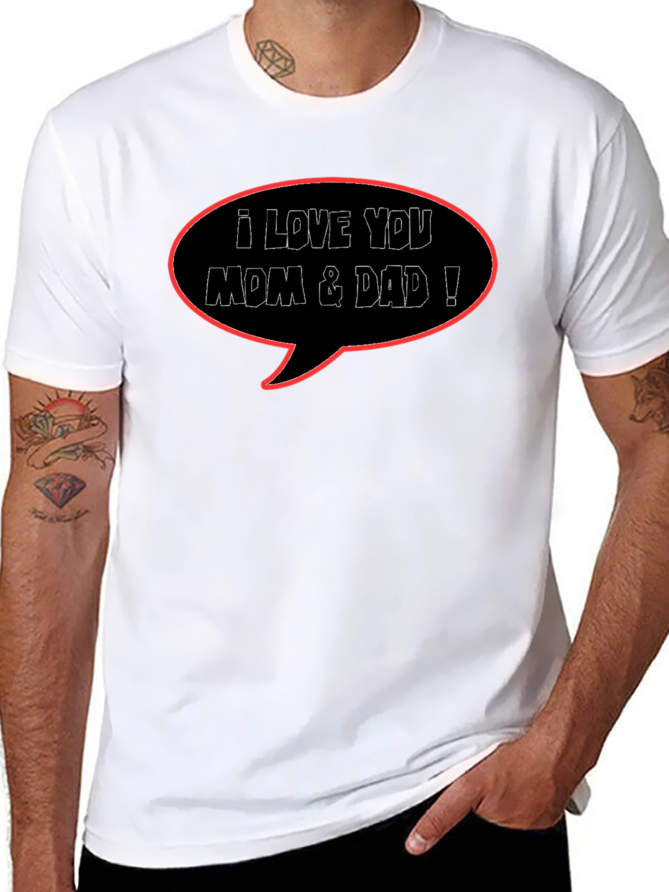 I Love You Mom & Dad Black T-Shirt