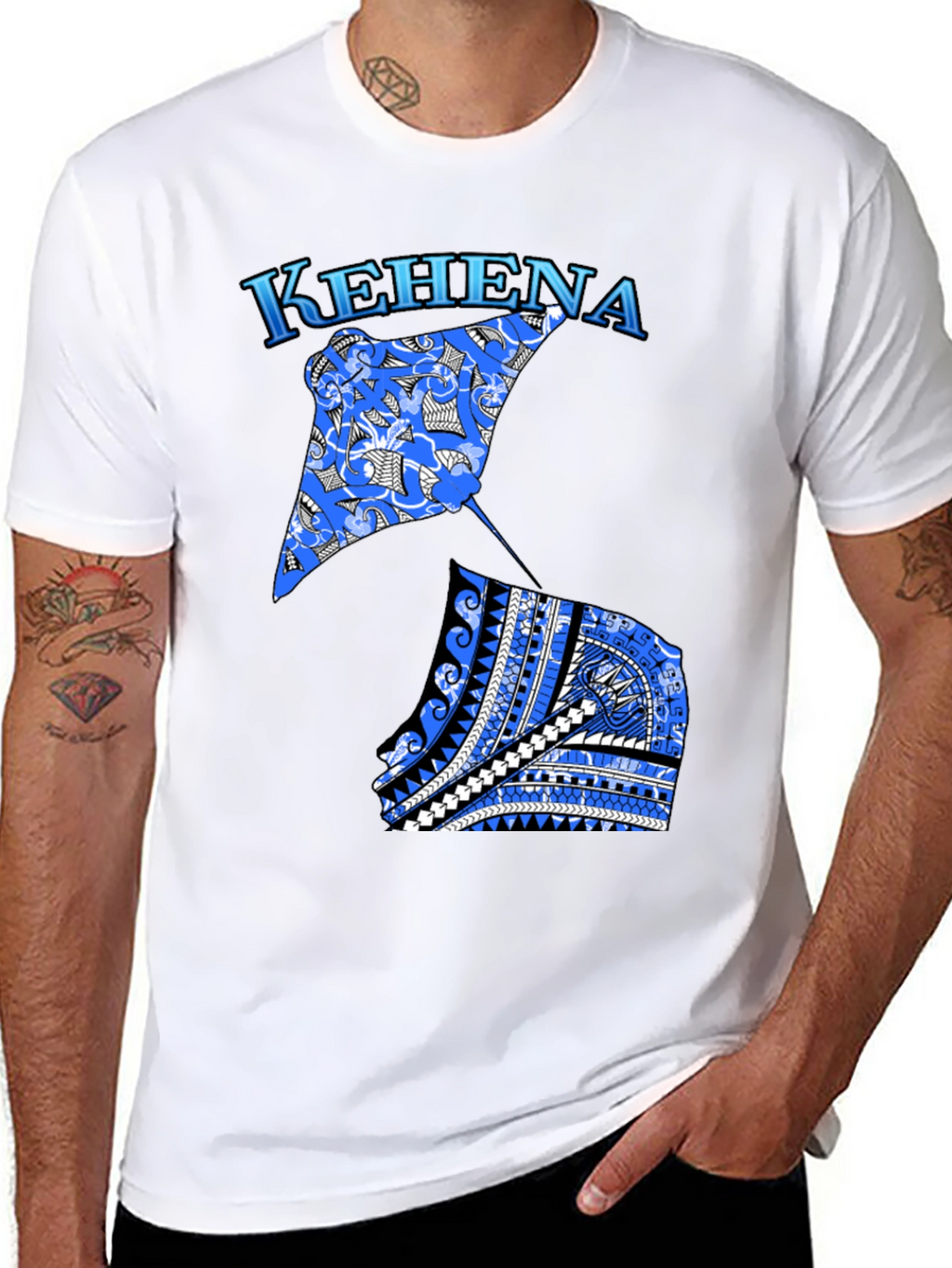 Mens Black Kehena Graphic T-Shirt