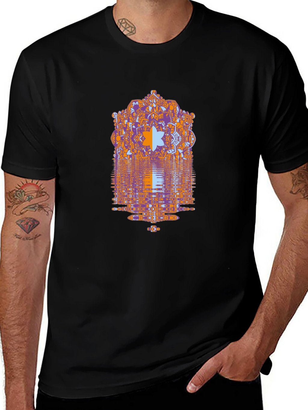 Geometric Mandala Graphic Print Mens Tee