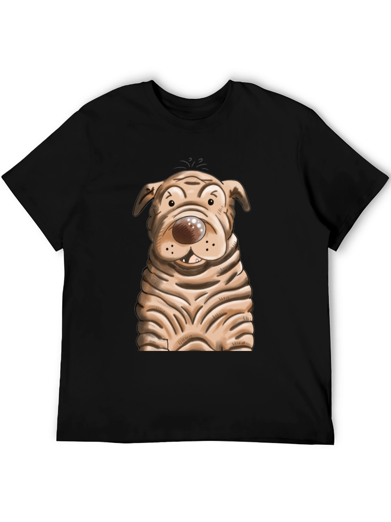 Cartoon Dog Graphic T-Shirt - Unisex Crew Neck
