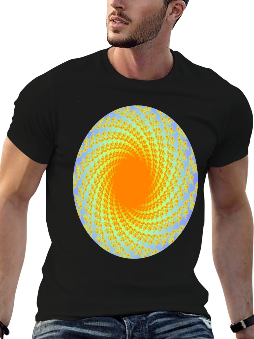 Abstract Swirl Graphic Print Crew Neck T-Shirt