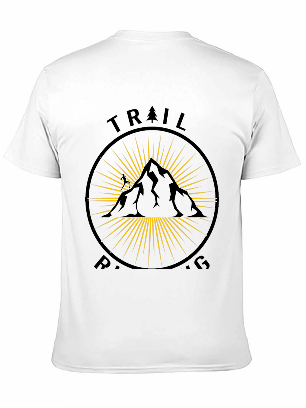 Trail Running Black T-Shirt - Mountain Design