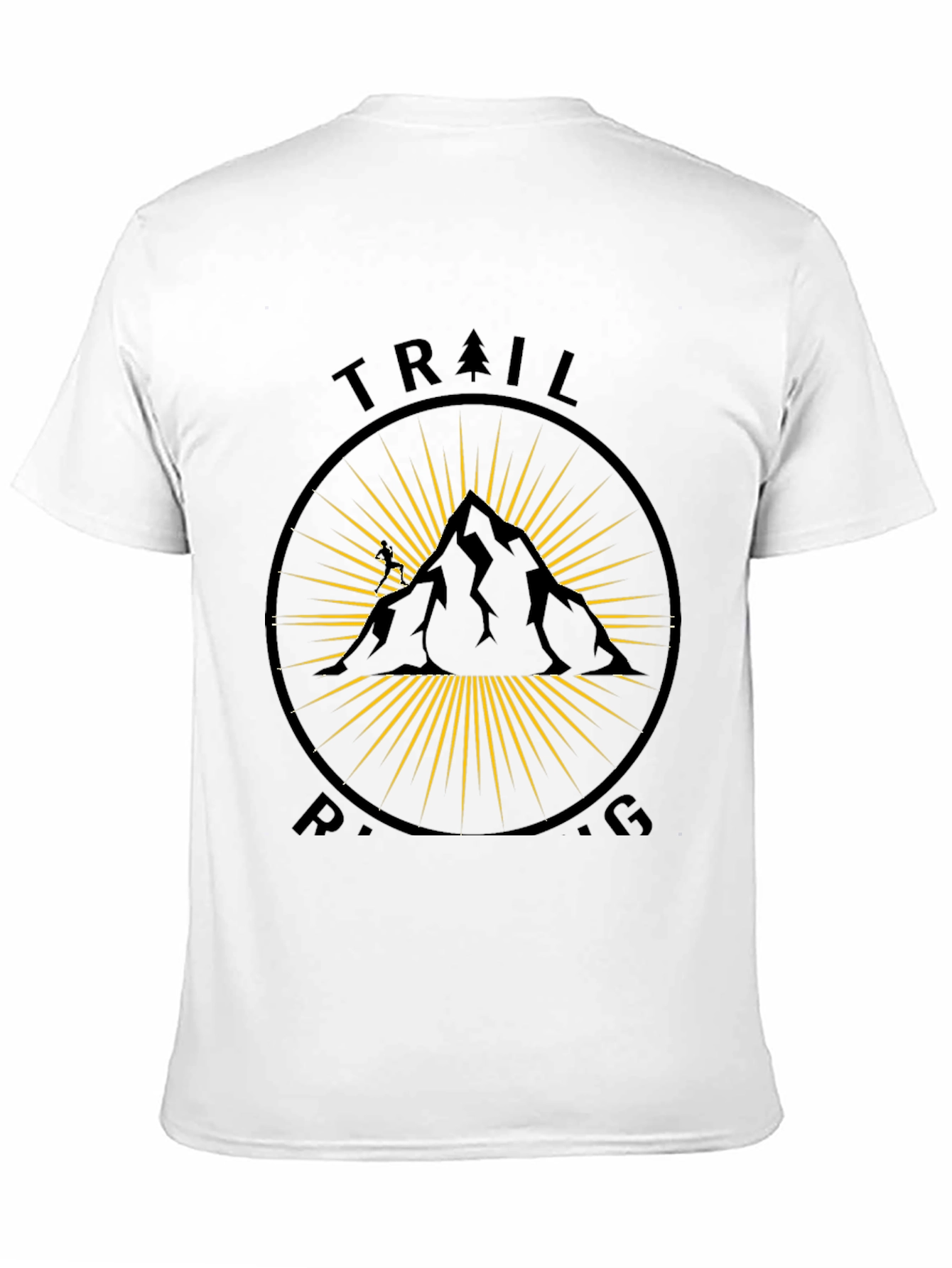 Trail Running Black T-Shirt - Mountain Design